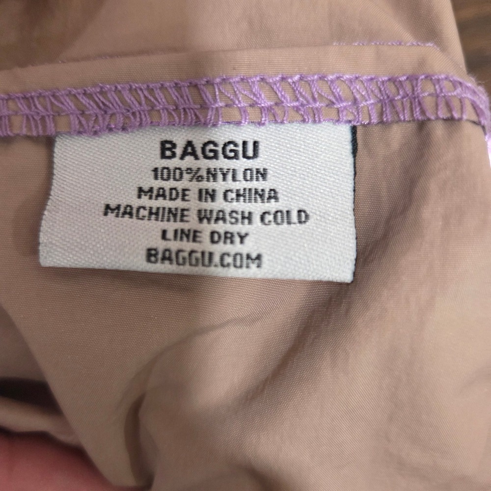 Baggu Metallic Lavender Purple Reusable Nylon Tote Shopping Bag Ripstop